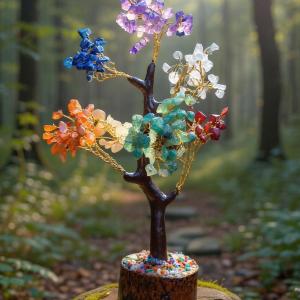 100% Natural 7 Chakra Crystal Tree - Balance, Healing & Positive Energy