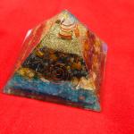 Money magnet orgonite Crystal Pyramid Made With Citrine, Tiger Eye, Hematite & Green Jade